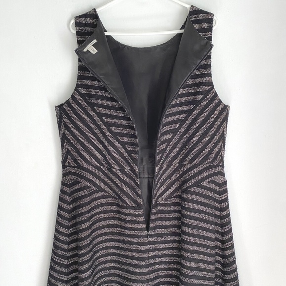 Halogen Black Grey Striped Woven Fit & Flare Dress [US 16W] - Picture 8 of 14